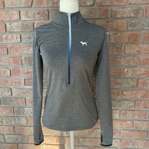 VS PINK Ultimate Half Zip Size M Medium Gray Ombré